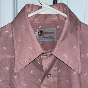 Vintage Hawk Continental Cut big collar disco dress 1970’s men’s retro shirt M